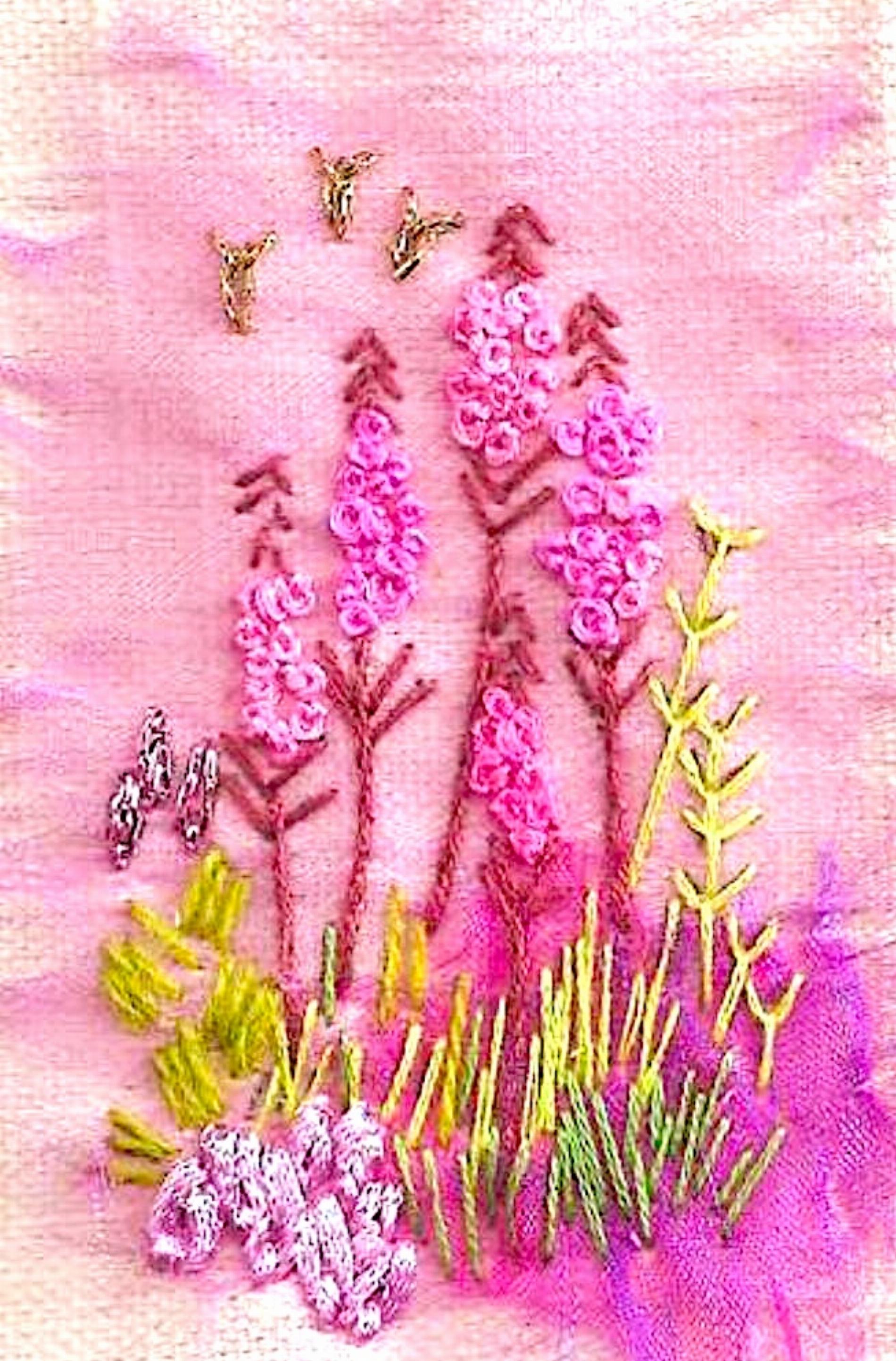 Willowherb Hedgerow mini embroidery kit